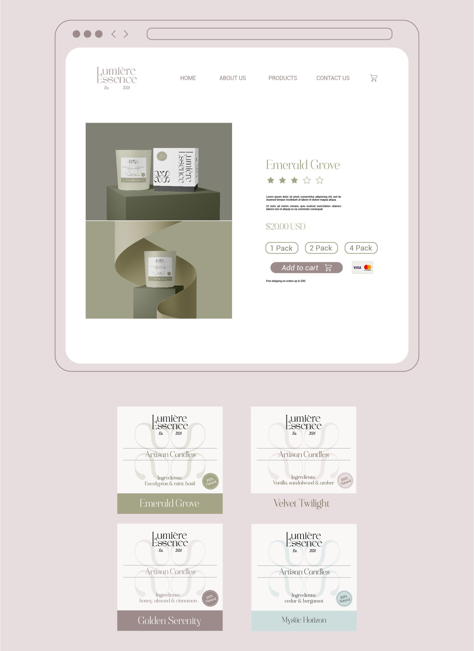 Candle company brand identity